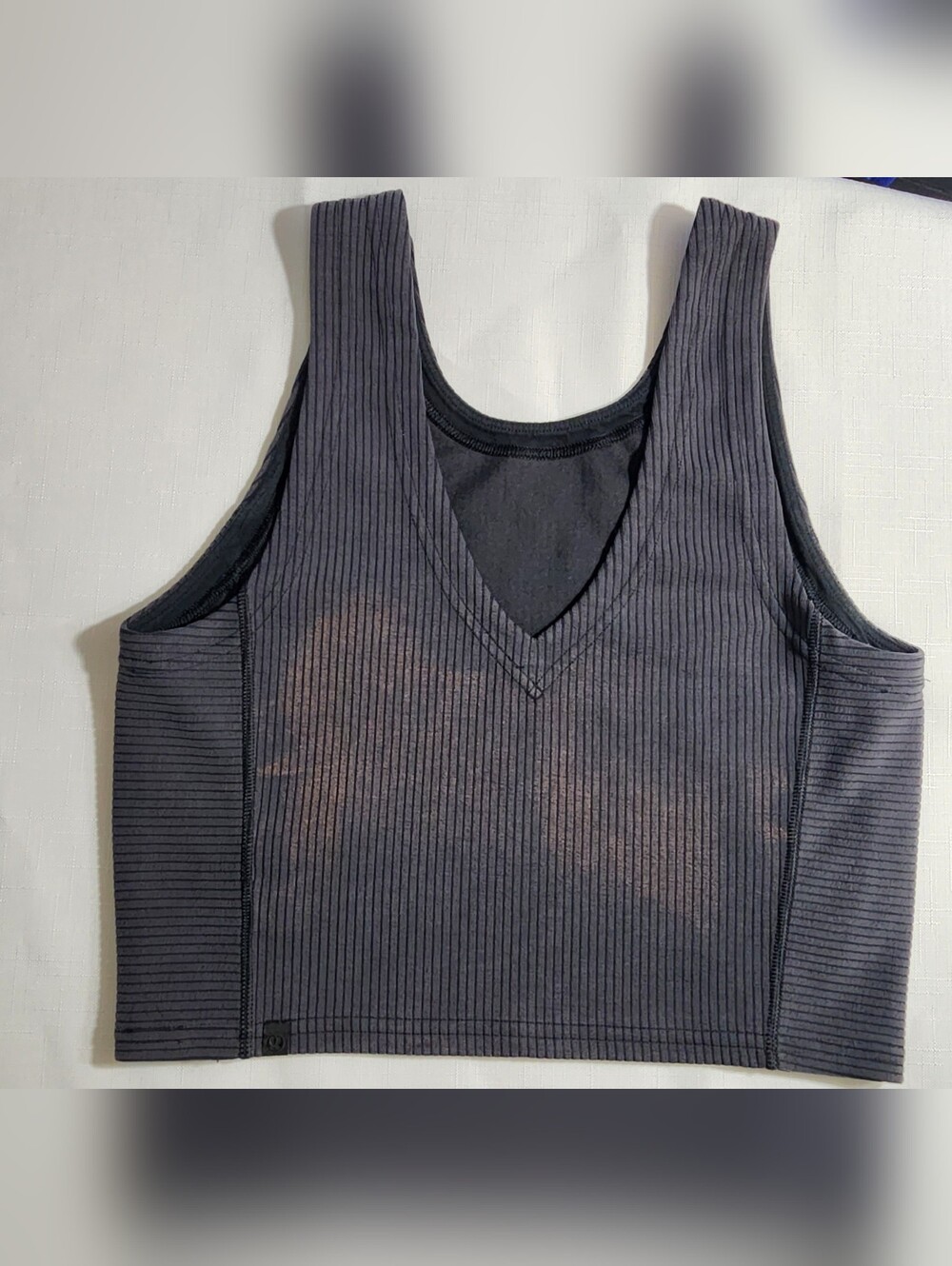 Lululemon Ribbed Softstreme Cropped Tank Top Black Sz 4 - Picture 4 of 8